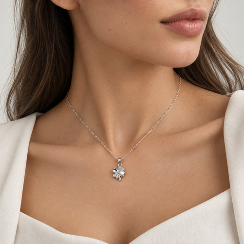 925 Sterling Silver Four-Leaf Clover Necklace