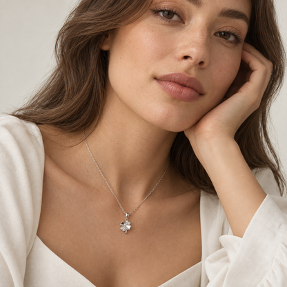 925 Sterling Silver Four-Leaf Clover Necklace