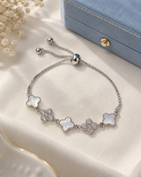 Pearlescent Clover Bracelet – Silver
