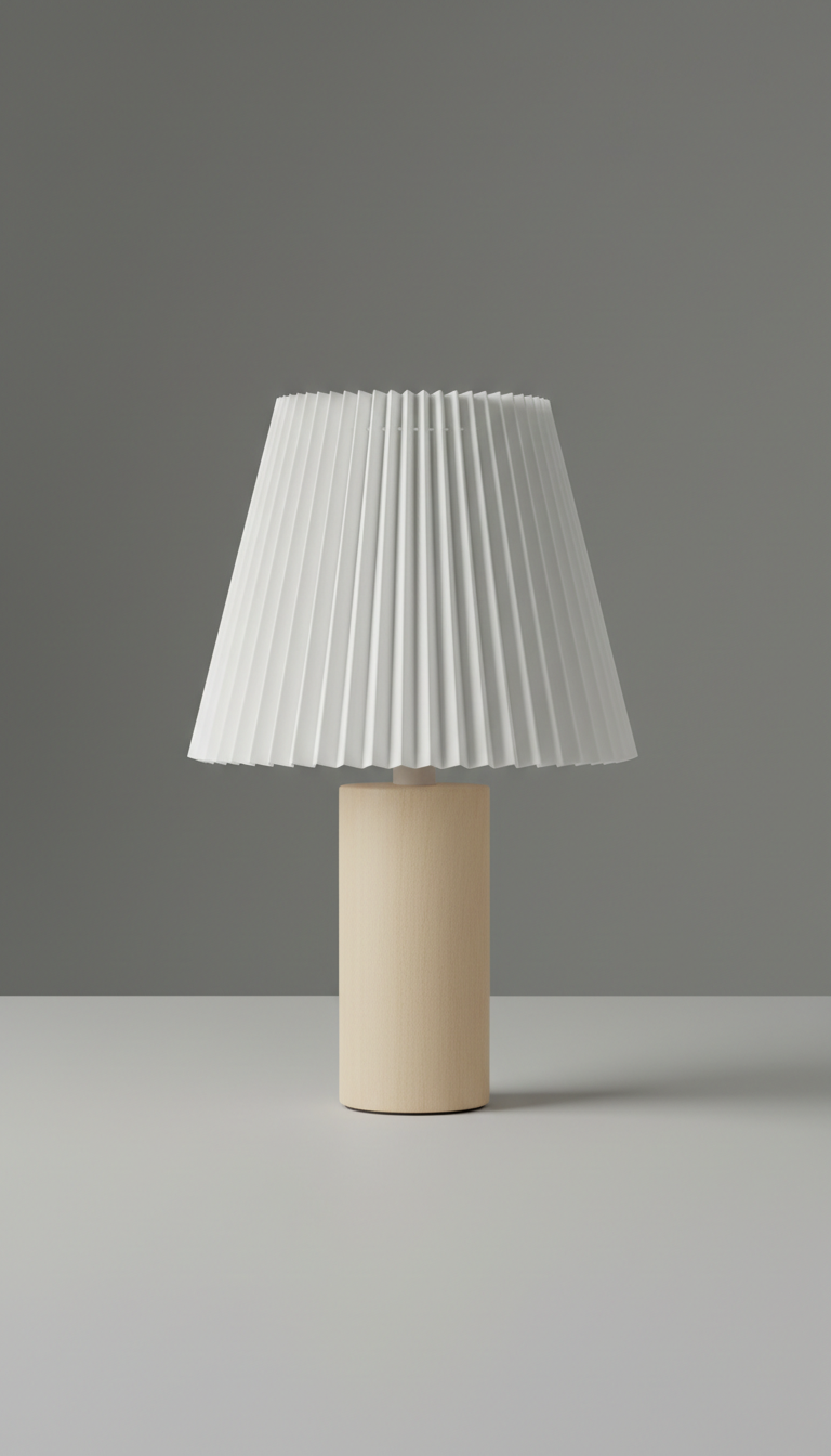 Pleated Table Lamp in Arctic White