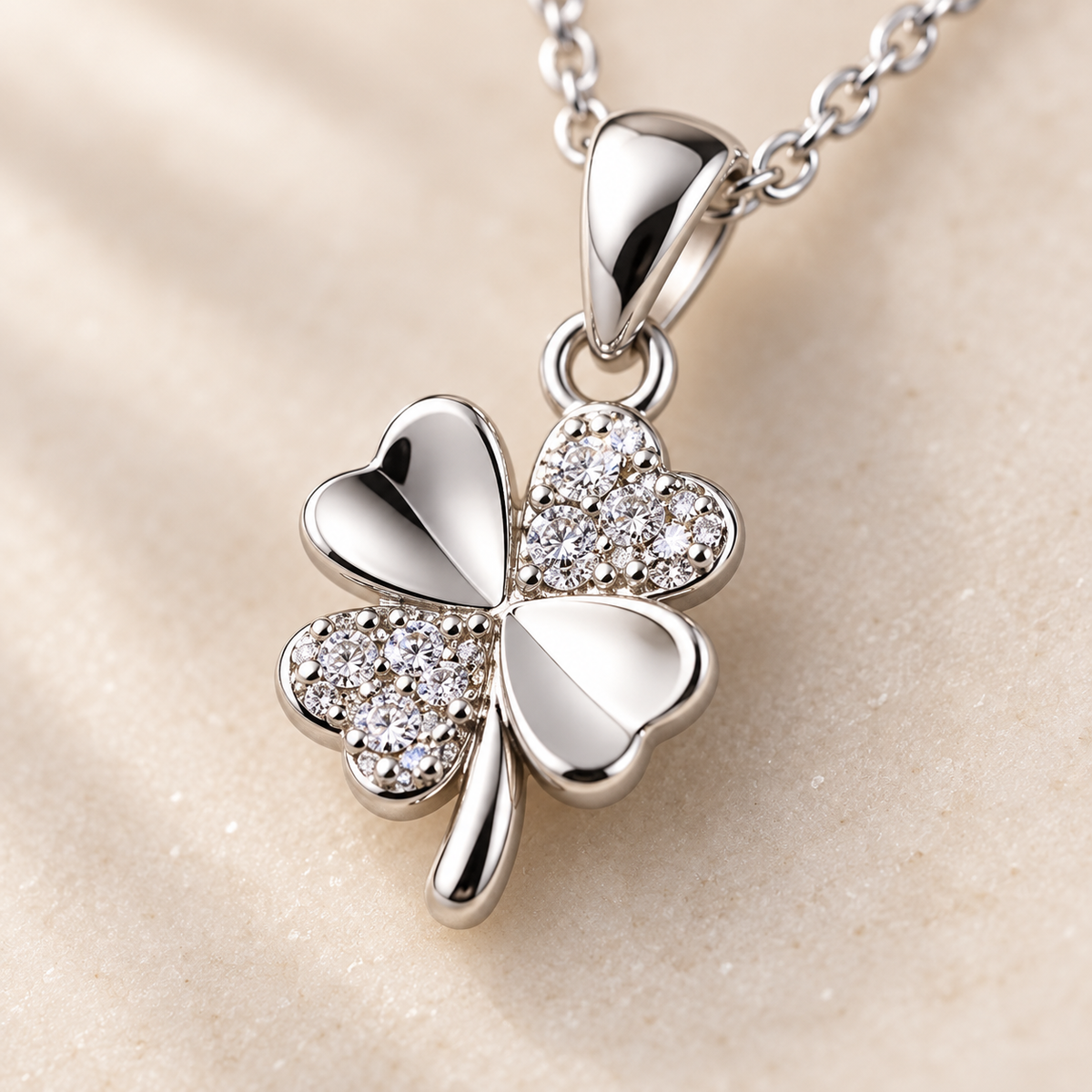 925 Sterling Silver Four-Leaf Clover Necklace