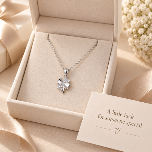 925 Sterling Silver Four-Leaf Clover Necklace